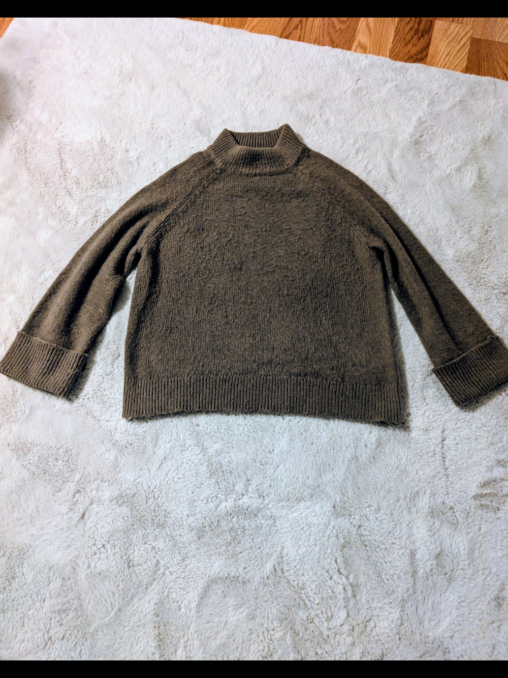 Kittenish Brown Faux-Turtleneck Cozy Sweater